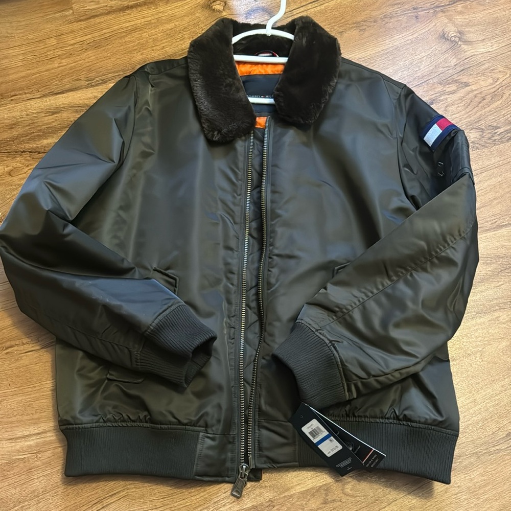 Bundle Deal! Buy This Tommy Hilfiger Bomber Jacket And Get The Flip Flops Free!!